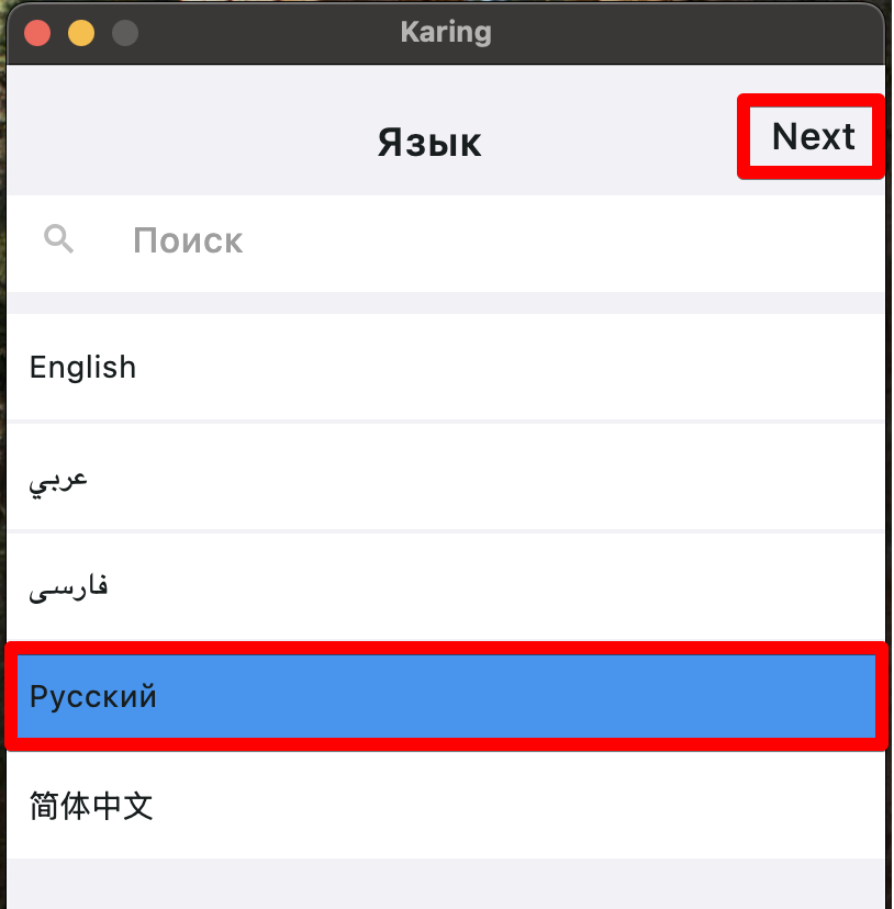 Karing: язык